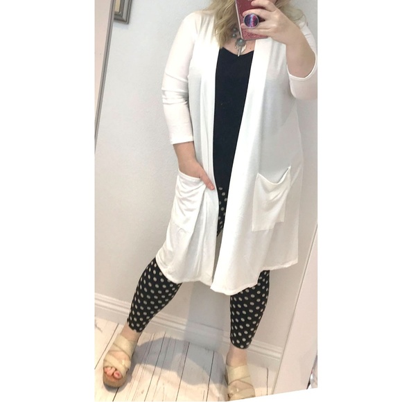 Duster Knee Length Jersey Knit Cardigan PLUS Size - Picture 3 of 5